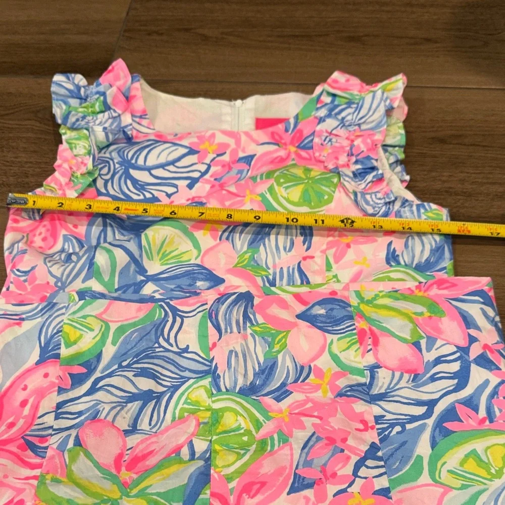 Lilly Pulitzer Vibrant Pink and Blue Kids shift Dress - Picture 4 of 6